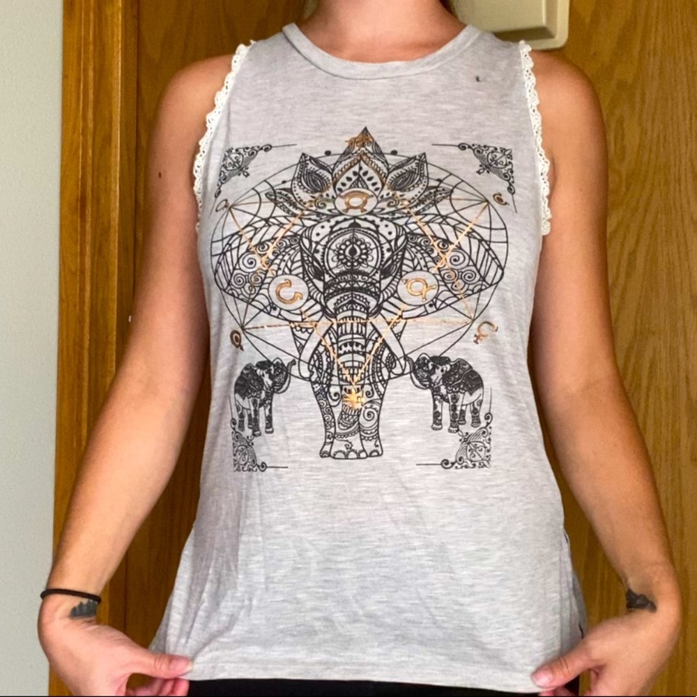 Bohemian Hindu Elephant Sleeveless Top
